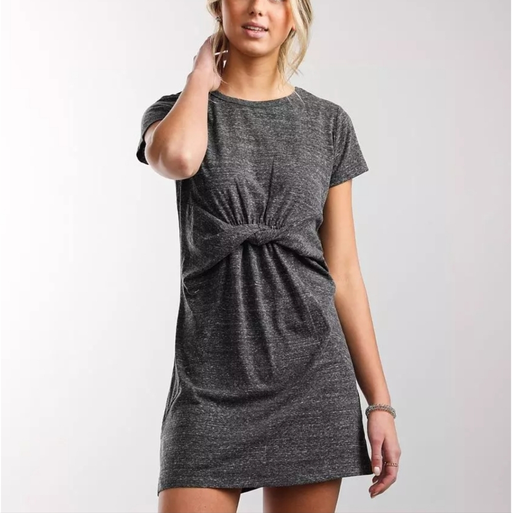 Daytrip Charcoal Knot Front Mini Dress